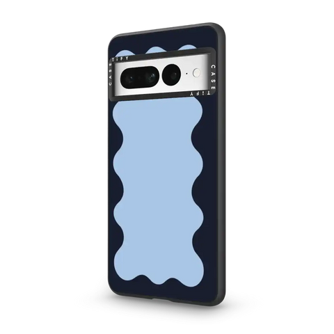 Blue Background Wavy Border