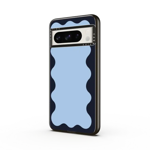 Blue Background Wavy Border