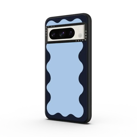 Blue Background Wavy Border