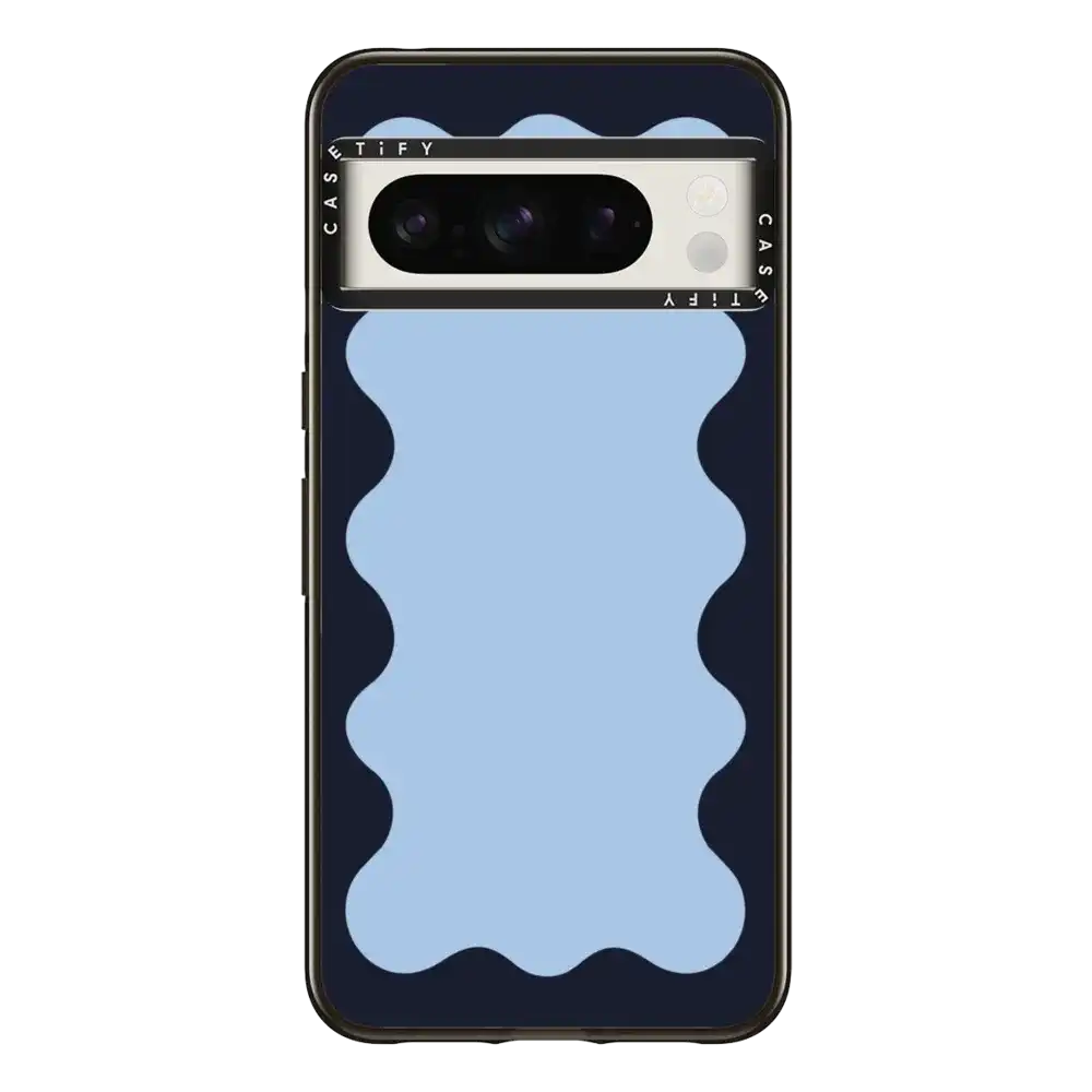 Blue Background Wavy Border