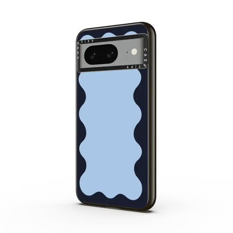 Blue Background Wavy Border