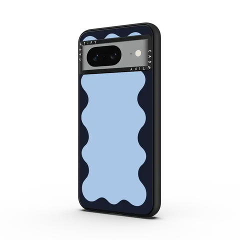 Blue Background Wavy Border