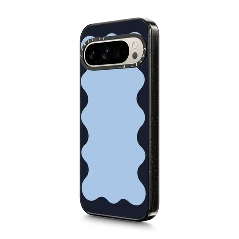 Blue Background Wavy Border