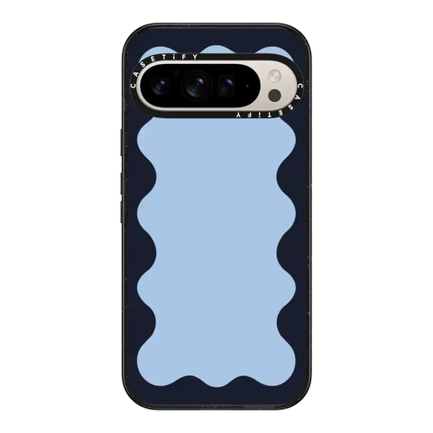 Blue Background Wavy Border