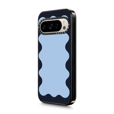 Blue Background Wavy Border