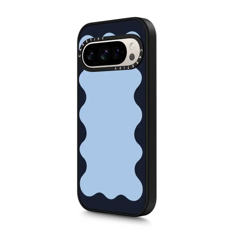 Blue Background Wavy Border