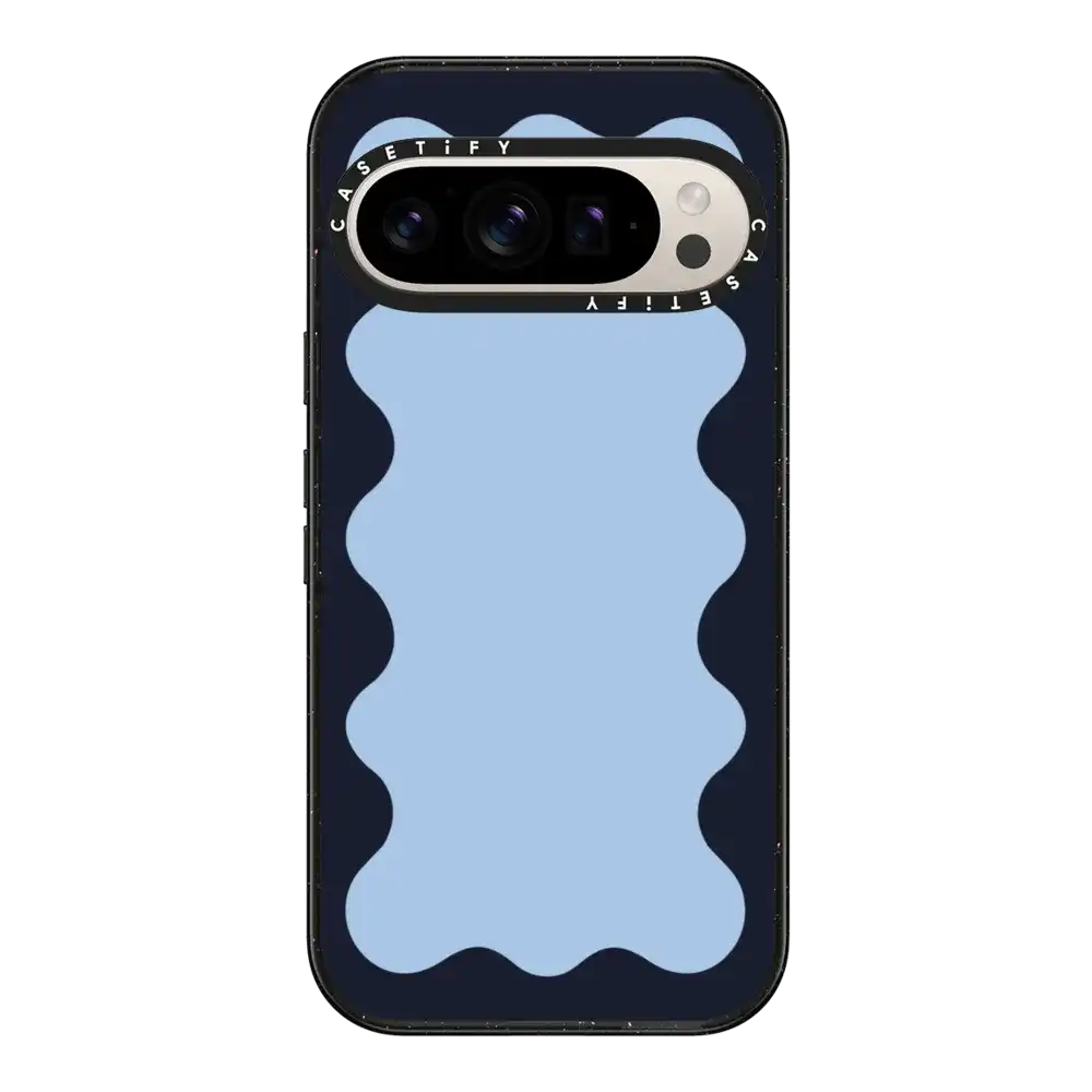 Blue Background Wavy Border