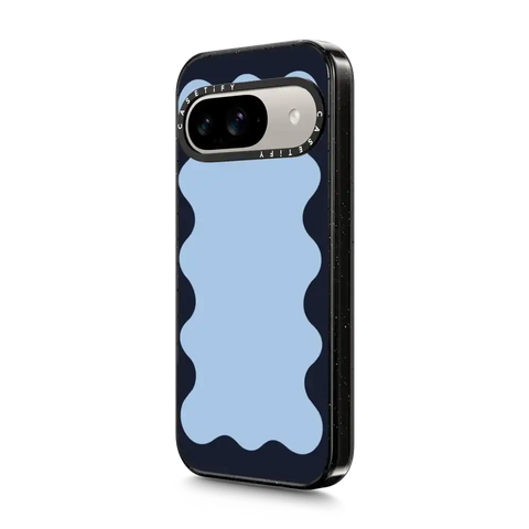 Blue Background Wavy Border