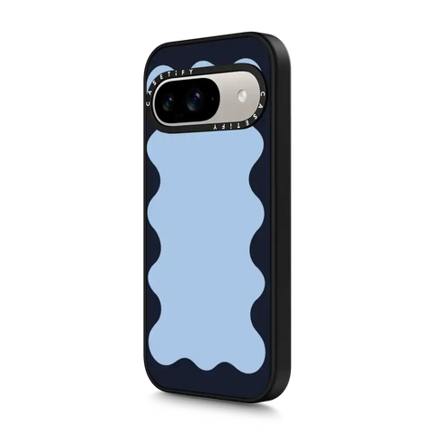Blue Background Wavy Border