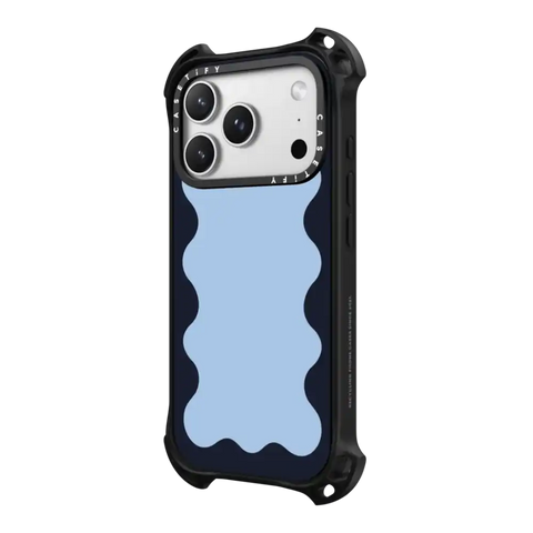Blue Background Wavy Border