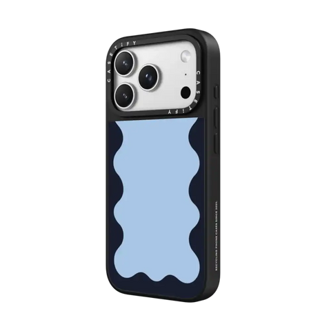Blue Background Wavy Border