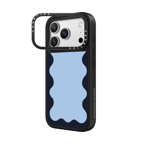 Blue Background Wavy Border