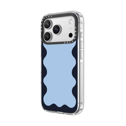 Blue Background Wavy Border