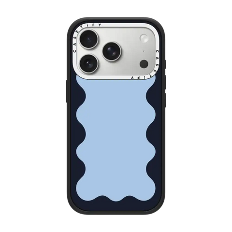 Blue Background Wavy Border