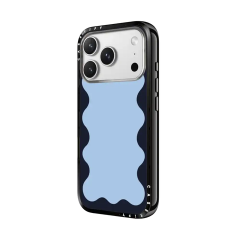 Blue Background Wavy Border