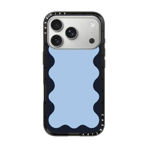 Blue Background Wavy Border