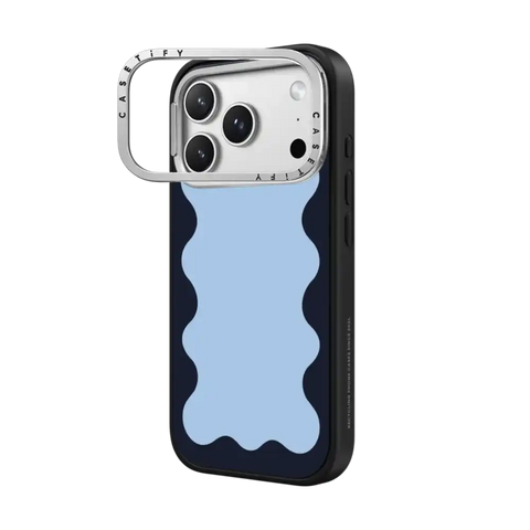 Blue Background Wavy Border