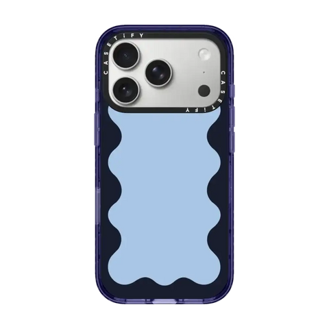 Blue Background Wavy Border