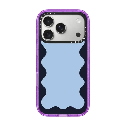 Blue Background Wavy Border