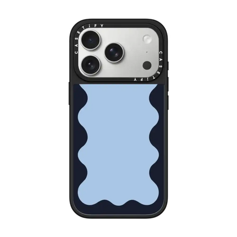 Blue Background Wavy Border