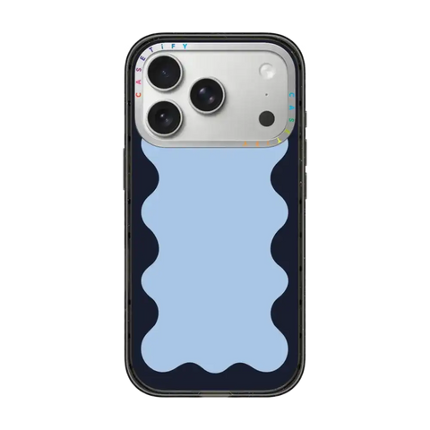 Blue Background Wavy Border