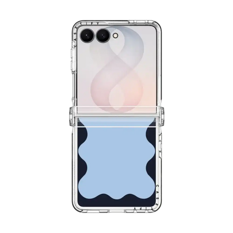 Blue Background Wavy Border