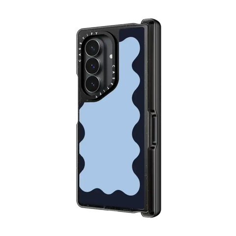 Blue Background Wavy Border
