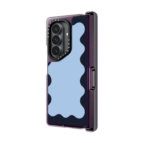 Blue Background Wavy Border