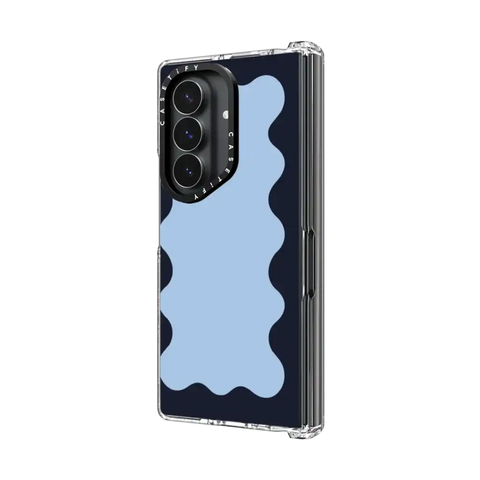 Blue Background Wavy Border