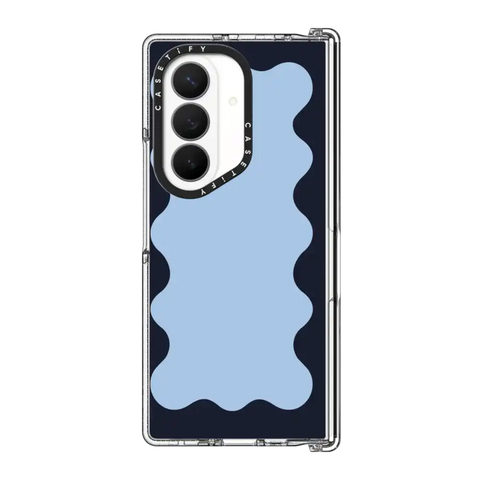 Blue Background Wavy Border