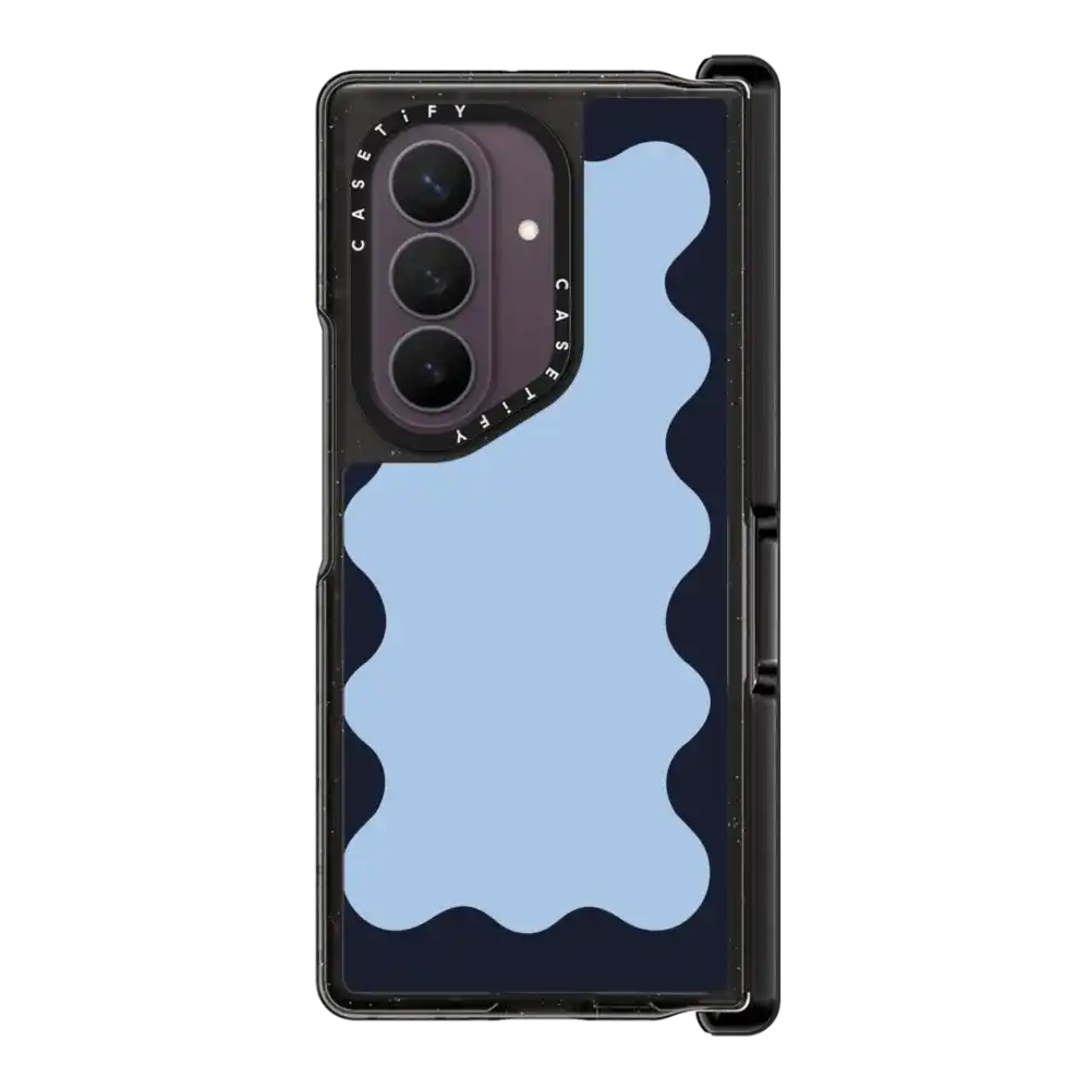 Blue Background Wavy Border