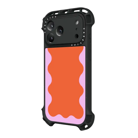 Pink Wavy Border on Orange
