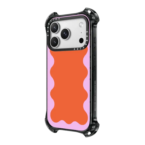 Pink Wavy Border on Orange