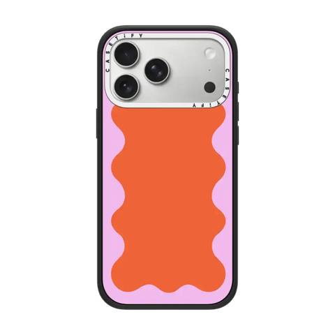 Pink Wavy Border on Orange