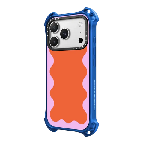 Pink Wavy Border on Orange