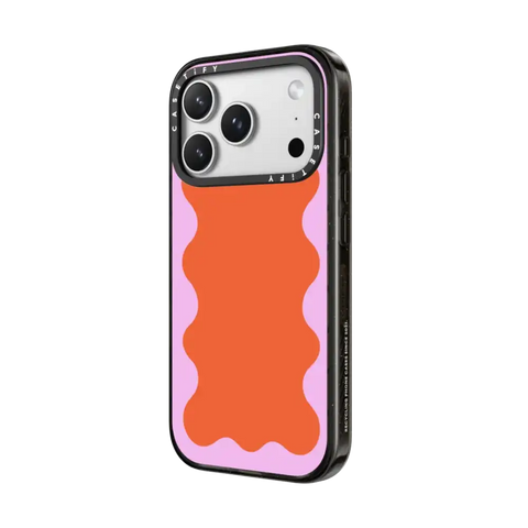 Pink Wavy Border on Orange