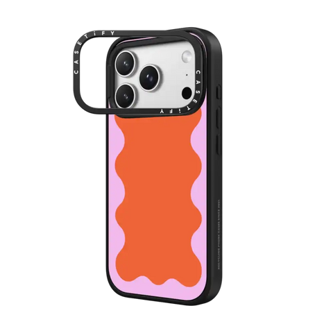 Pink Wavy Border on Orange