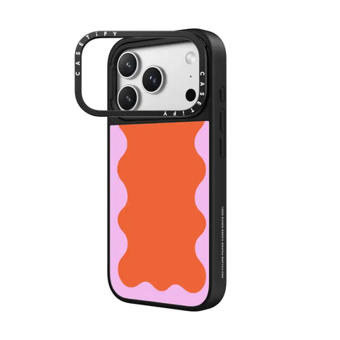 Pink Wavy Border on Orange
