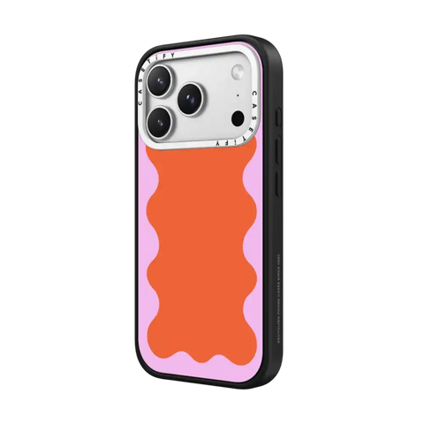Pink Wavy Border on Orange