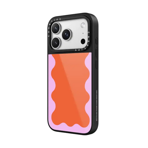 Pink Wavy Border on Orange