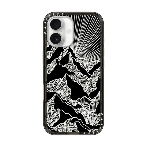 AIM HIGH 2, MOUNTAINS B&W MINIMALIST NATURE ILLUSTRATION