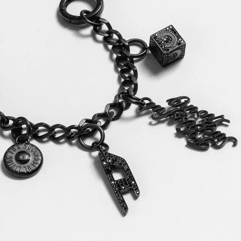 DIESEL Matte Black Thin Metal Phone Charm