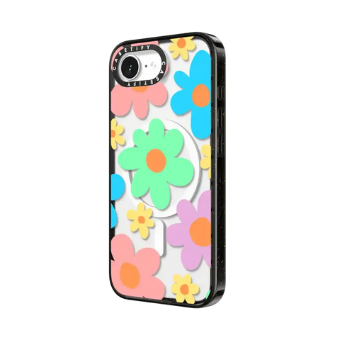 Transparent Floral Pastel Colors 70s Retro Flower Power