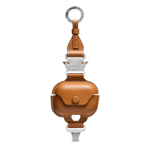 Utility Cross-body Lanyard with Earbuds Leather Case