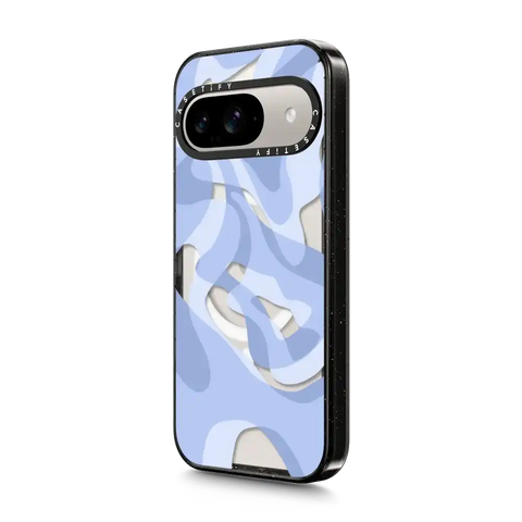 retro swirls in blue