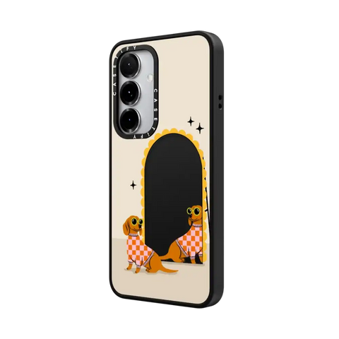 Checkered Dachshund Mirror