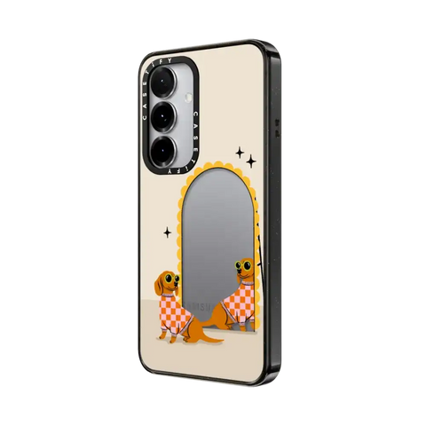 Checkered Dachshund Mirror