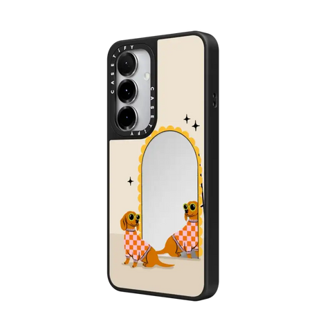 Checkered Dachshund Mirror