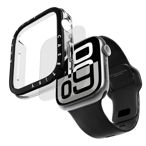 Metallic Impact Case with Screen Protector - Black
