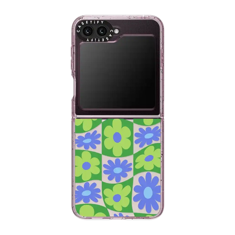 Warped Floral Checker